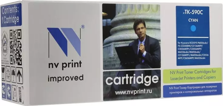 Картридж лазерный NV Print NV-TK590C (TK-590C), голубой, 5000 страниц, совместимый для Kyocera FS-C5250DN, ECOSYS P6026cdn, FS-C2026MFP, FS-C2026MFP+, ECOSYS M6026cdn, FS-C2126MFP, FS-C2126MFP+, ECOSYS M6526cdn, FS-C2526MFP, ECOSYS M6026cidn, FS-C2626MFP, ECOSYS M6526cidn