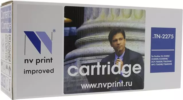 Картридж лазерный NV Print NV-TN2275 (TN-2275), черный, 2600 страниц, совместимый, для Brother HL-2240R, HL-2240DR, HL-2250DNR, DCP-7060DR, DCP-7065DNR, DCP-7070DWR, MFC-7360NR, MFC-7860DWR, FAX-2845R, FAX-2940R