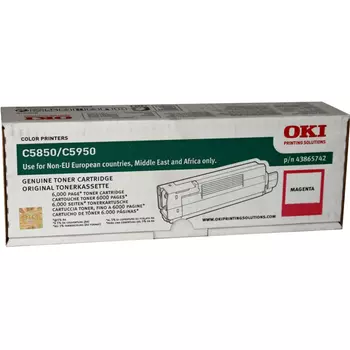 Картридж лазерный OKI 43865722/43865742/43865742, пурпурный, 6000 страниц, оригинальный, для OKI Oki C5850 / C5950