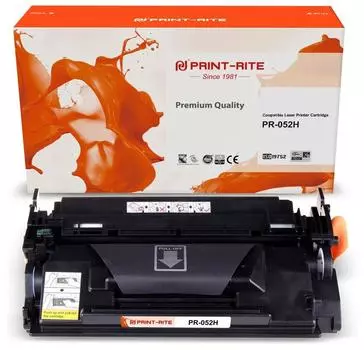 Картридж лазерный Print-Rite PR-052H (052H/2200C002), черный, 9200 страниц, совместимый для Canon i-SENSYS LBP212dw/214dw/215x/MF421dw/428x/426dw/429x