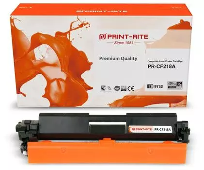 Картридж лазерный Print-Rite PR-CF218A (№18A/CF218A), черный, 1400 страниц, совместимый для LaserJet M104/M132