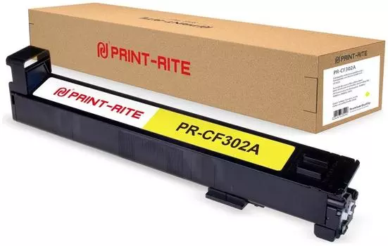 Картридж лазерный Print-Rite PR-CF302A (№827A/CF302A), желтый, 30000 страниц, совместимый для CLJ Enterprise M880/M880z