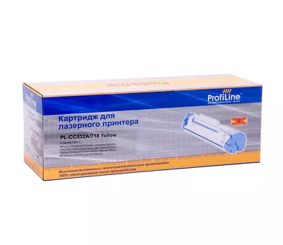 Картридж лазерный ProfiLine PL-CC532A/718 (CC532A/718), желтый, 2800 страниц, совместимый для CLJ CP2025n/CP2025dn/CP2025x/CM2320n/CM2320nf/CM2320fxi/LBP-7200C/MF8350CDN