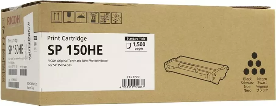 Картридж лазерный Ricoh SP 150НE/408010, черный, 1500 страниц, оригинальный для Ricoh SP150 / SP150SU