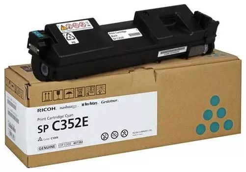 Картридж лазерный Ricoh SP C352E/408216, голубой, 6000 страниц, оригинальный для Ricoh SPC352