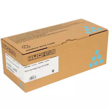 Картридж лазерный Ricoh SPC220E C/406053/407645, голубой, 2300 страниц, оригинальный для Ricoh Aficio SP C220S / C221SF / C222SF / C220N / C221N / C222DN / C240DN / C240SF