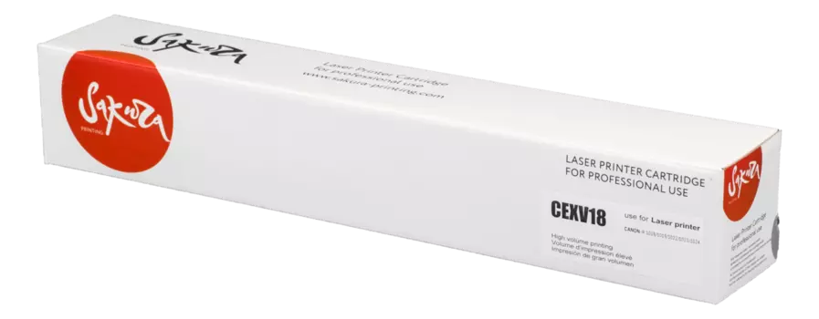 Картридж лазерный Sakura SACEXV18 (C-EXV18/0386B002), черный, 8400 страниц, совместимый для Canon iR-1018/1022