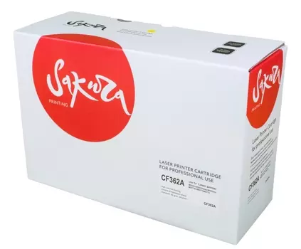 Картридж лазерный SAKURA SACF362A (508A/CF362A), желтый, 5000 страниц, совместимый, для CLJE M553n/553X/553dn, Color LJ Enterprise M552dn