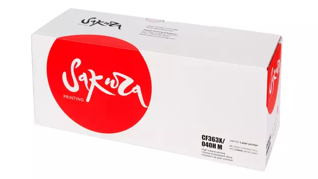 Картридж лазерный Sakura SACF363X/040HM (508X/040HM/CF363X/0457C001), пурпурный, 10000 страниц, совместимый для CLJE M552d/M553n/553x/553dn; i-SENSYS LBP-710/712