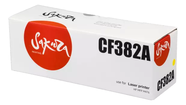 Картридж лазерный Sakura SACF382A (CF382A), желтый, 2700 страниц, совместимый для Color LaserJet Pro MFP M478