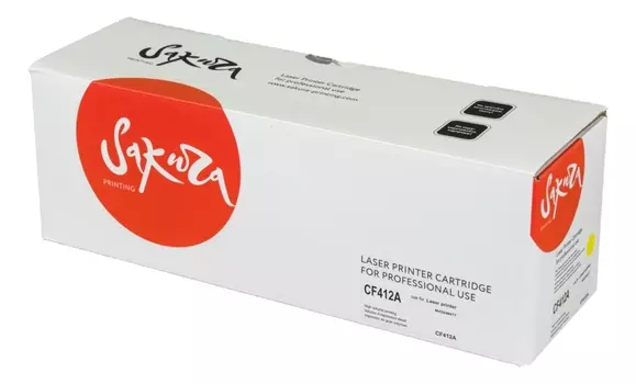Картридж лазерный Sakura SACF412A (410A/CF412A), желтый, 2300 страниц, совместимый для LaserJet Pro M452nw, M452dn, M477fnw, M477fdw, M477fdn, M377dw