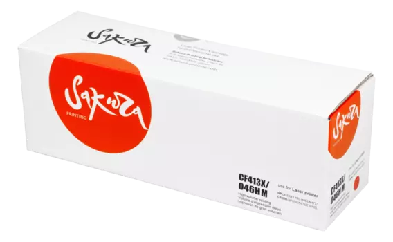 Картридж лазерный Sakura SACF413X/046HM (CF413X/046HM), пурпурный, 5000 страниц, совместимый для LaserJet Pro M452nw, M452dn, M477fnw, M477fdw, M477fdn, M377dw без чипа