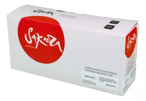 Картридж лазерный Sakura SAQ6001A/707C (Q6001A/707C), голубой, 2500 страниц, совместимый для CLJ 1600/2600n/2605/2605dn/2605dtn/CM1015 MFP/LBP5000/5100/LBP5000 без чипа