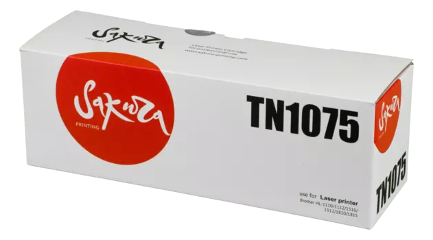 Картридж лазерный Sakura SATN1075 (TN1000/1030/1050/1060/1075), черный, 1500 страниц, совместимый для Brother HL-1110/DCP-1510/MFC-1810/1815