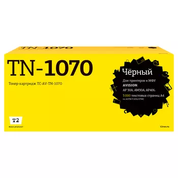 Картридж лазерный T2 TC-AV-TN-1070 (TN-1070), черный, 3000 страниц, совместимый для Avision AP30A/AM30A/AP406