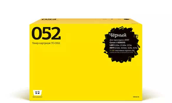 Картридж лазерный T2 TC-C052 (052/2199C002), черный, 3100 страниц, совместимый для Canon i-SENSYS LBP212dw/214dw/215x/MF421dw/428x/426dw/429x