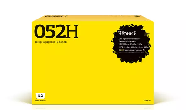 Картридж лазерный T2 TC-C052H (052H/2200C002), черный, 9200 страниц, совместимый для Canon i-SENSYS LBP212dw/214dw/215x/MF421dw/428x/426dw/429x