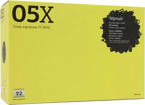 Картридж лазерный T2 TC-H05X (05X/719/CE505X/3479B002), черный, 6500 страниц, совместимый для LaserJet P2055x