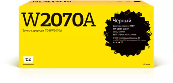 Картридж лазерный T2 TC-HW2070A (117A/W2070A), черный, 1000 страниц, совместимый для Color Laser 150a/150nw, MFP 178nw/179fnw