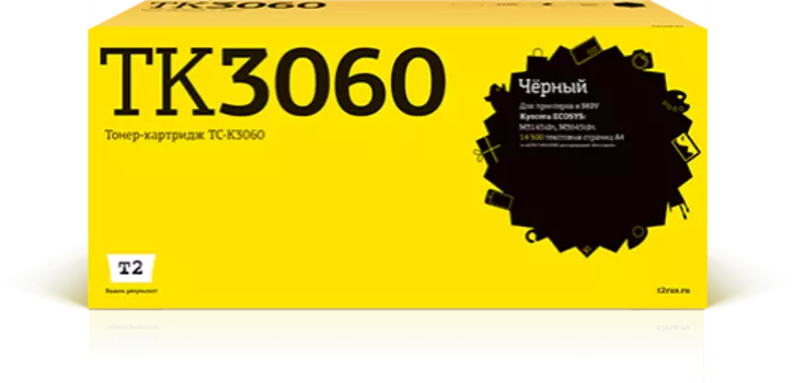 Картридж лазерный T2 TC-K3060 (TK-3060), черный, 14500 страниц, совместимый для Kyocera ECOSYS M3145idn/M3645idn