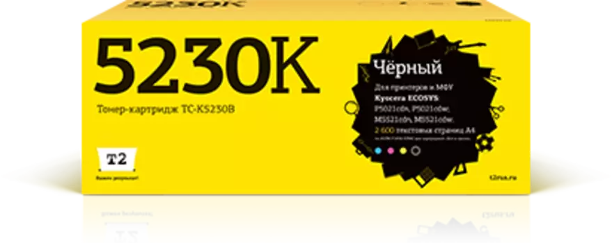 Картридж лазерный T2 TC-K5230B (TK-5230K), черный, 2600 страниц, совместимый для Kyocera Ecosys M5521cdn/M5521cdw/P5021cdn/P5021cdw