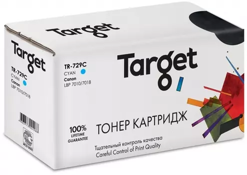 Картридж лазерный Target TR-729C (729C), голубой, 1000 страниц, совместимый для Canon LBP-7010/7018 с чипом