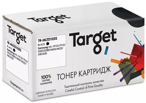 Картридж лазерный Target TR-MLTD105S (MLT-D105S), черный, 1000 страниц, совместимый для Samsung ML-1910/1915/2525/2580/4600/4623/650/650 с чипом