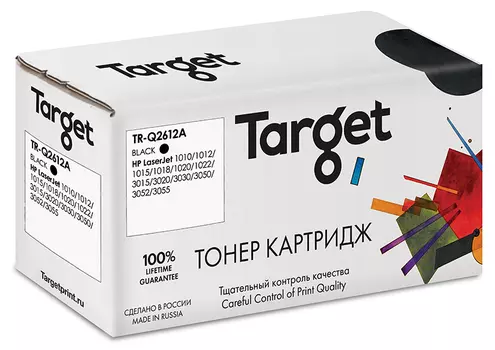 Картридж лазерный Target TR-Q2612A (Q2612A), черный, 2000 страниц, совместимый для LaserJet 1012 / 1015 / 1018 / 1022 / 1022N / 3015 / 3020 / 3030 / 3050 / 3052 / 3055 с чипом