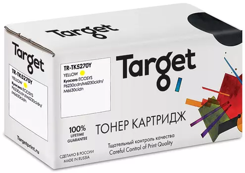 Картридж лазерный Target TR-TK5270Y (TK-5270Y), желтый, 6000 страниц, совместимый для Kyocera ECOSYS P6230cdn/M6230cidn/M6630cidn с чипом