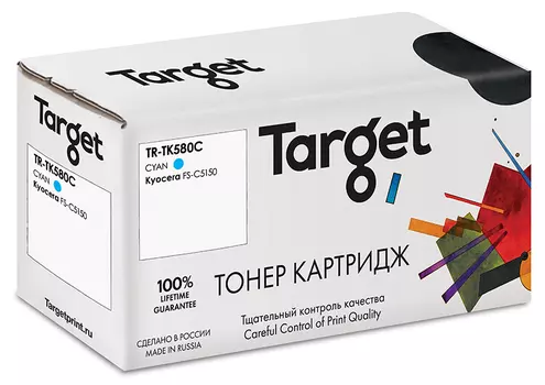 Картридж лазерный Target TR-TK580C (TK-580C), голубой, 2800 страниц, совместимый для Kyocera FS-C5150 с чипом