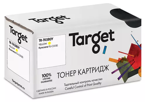 Картридж лазерный Target TR-TK580Y (TK-580Y), желтый, 2800 страниц, совместимый для Kyocera FS-C5150 с чипом