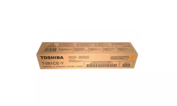 Картридж лазерный Toshiba T-281CE-Y/6AK00000107, желтый, 10000 страниц, оригинальный для Toshiba e-STUDIO281C/351C/451C