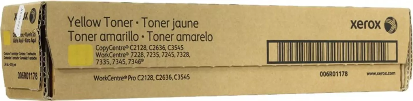 Картридж лазерный Xerox 006R01178, желтый, 16000 страниц, оригинальный для Xerox WorkCentre 7328 / 7335 / 7345 / 7346, WorkCentre Pro C2128 / C2636 / C3545, CopyCentre C2128 / C2636 / C3545
