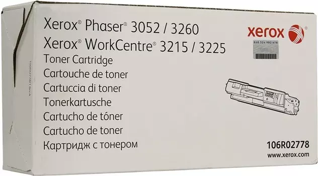 Картридж лазерный Xerox 106R02778, черный, 3000 страниц, оригинальный для Xerox WorkCentre 3215, 3225, Phaser 3052, 3260