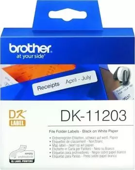 Картридж ленточный Brother, 1.7 см x 26.4 м, черный на белом, оригинальная (DK11203)