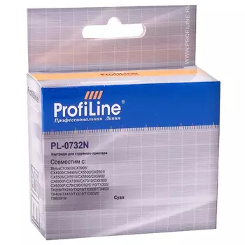 Картридж струйный ProfiLine PL-0732N-C (0732N), голубой, совместимый, 485 страниц, для Epson CX3900/C79/C90/C92/C110/T10/TX200/TX209/TX400/TX409