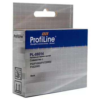 Картридж струйный ProfiLine PL-08014-Bk (8014), черный, совместимый, 220 страниц, для Epson P50/PX660/PX720WD/PX820WD