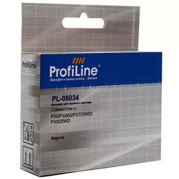 Картридж струйный ProfiLine PL-08034-M (8034), пурпурный, совместимый, 220 страниц, для Epson P50/PX660/PX720WD/PX820WD