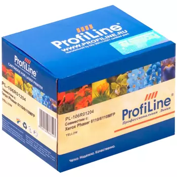 Картридж лазерный ProfiLine PL-106R01204 (106R01204), желтый, 1000 страниц, совместимый для Xerox Phaser 6110/6110MFP