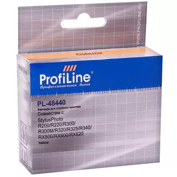 Картридж струйный ProfiLine PL-48440 (48440), желтый, совместимый, 430 страниц, для Epson R200/R220/R300/R300M/R320/R325/R340/RX500/RX600/RX620