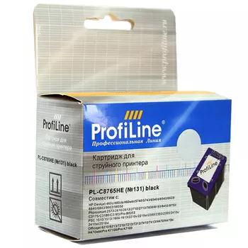 Картридж струйный ProfiLine PL-C8765HE №131 (№131/C8765HE), черный, совместимый, 480 страниц, для HP OJ K7103 / 4212 / 6213 / 7213 / 7310 / 7313 / 100 / 150 / H470, PSC 2355 / 2353 / 2410 / 1613, 2573 / 2613 / Pro B8353 / C3183 / 8153 / 8453, DJ 460 / 5743 / 6543 / 6843 / 9803 / 6623
