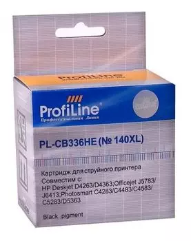 Картридж струйный ProfiLine PL-CB336HE-Bk (№140XL/CB336HE), совместимый, для HP DJ D4263/D4363/OJ J5783/J6413, C4283/C4483/C4583/C5283C/D5363
