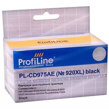 Картридж струйный ProfiLine PL-CD975AE (CD975AE/CD975AE), черный, совместимый, 1200 страниц, для HP OJ 6000/6500/7000