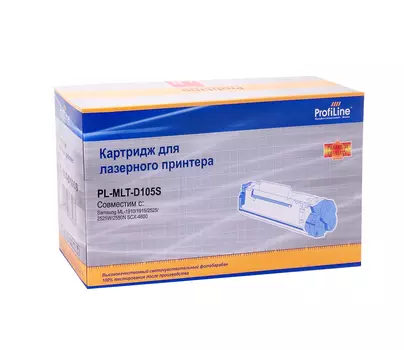 Картридж лазерный ProfiLine PL-MLT-D105S (MLT-D105S), черный, 1500 страниц, совместимый для Samsung ML-1911/2526/2581/SF-651/651P/651XIL/ML-1916K/1915K/1910K/2525K/2580NK/SCX-4610K/4605K/4600K/4623FK/4600/4601/4623F/4623X/SF650/650P