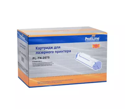 Картридж лазерный ProfiLine PL-TN-2075 (TN-2075), черный, 2500 страниц, совместимый для Brother HL-2030/2040/2045/2050/2070/2075N/DCP-7010/7020/7025/FAX-2820/2920/MFC-7220/7225/7420/7820/7820N