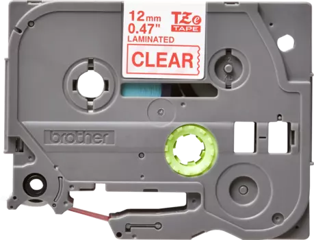 Кассета с лентой Brother TZe-132, 1.2 см x 8 м, красный на прозрачном, оригинальная (TZe132)