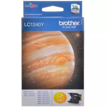 Картридж струйный Brother LC1240Y, желтый, оригинальный, ресурс 600 страниц, для DCP-J525W, DCP-J725DW, DCP-J925DW, MFC-J430W, MFC-J625DW, MFC-J825DW, MFC-J5910DW, MFC-J6510DW, MFC-J6710DW, MFC-J6910DW