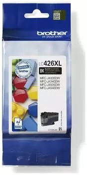 Картридж струйный Brother LC426XL (LC426XLBK), черный, оригинальный, ресурс 6000 страниц для Brother MFCJ4340DW/J4540DW/J4540DWXL