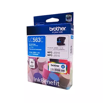 Картридж струйный Brother LC563C, голубой, оригинальный, ресурс 600 страниц, для MFC-J2310, MFC-J2510, MFC-J3520, MFC-J3720
