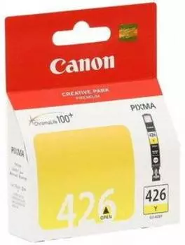Картридж струйный Canon CLI-426Y (4559B001), желтый, оригинальный, объем 9мл, ресурс 460 страниц, для Canon PIXMA-iP4840 / iP4940 / iX6540 / MG5140 / MG5240 / MG5340 / MG6140 / MG6240 / MG8140 / MG8240 / MX714 / MX884 / MX894